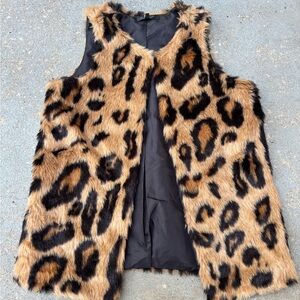 Romeo & Juliet Couture Faux Fur Vest in Brown and Black